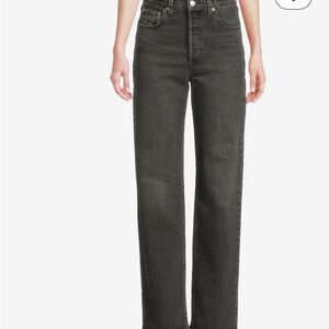 Levi's Peemium Denim Black Straight Leg Jeans C Sz 27 Inseam is 25